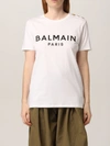 Balmain Cotton Tshirt With Logo In White