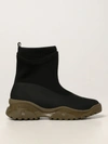 Pinko Trek Rubberized Fabric Boots With Embossed Logo In Military