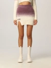 Gcds Gradient-effect Knitted Miniskirt In Lavander