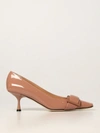 Sergio Rossi Logo-plaque Pointed Pumps In Blush Pink