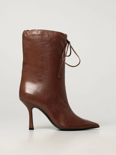 Aldo Castagna Leather Boots In Sand