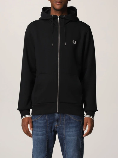 Tory Burch Fp Hooded Zip Through Sweatshirt In Black