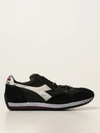 DIADORA EQUIPE H DIADORA HERITAGE SNEAKERS IN SUEDE AND WORN CANVAS,C41392002