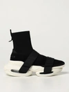 Balmain B Bold High Sock & Strap Tech Sneakers In Black
