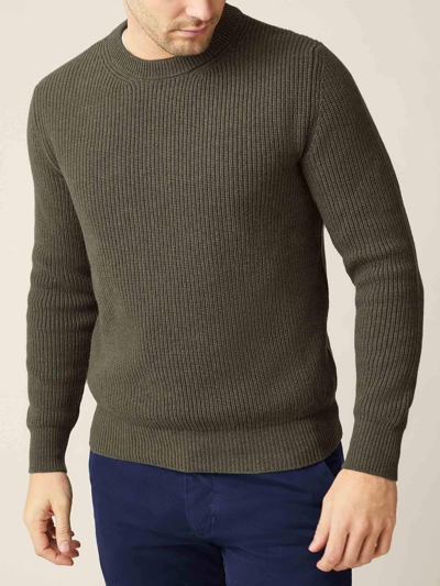Luca Faloni Hunting Green Chunky Knit Cashmere Crew Neck