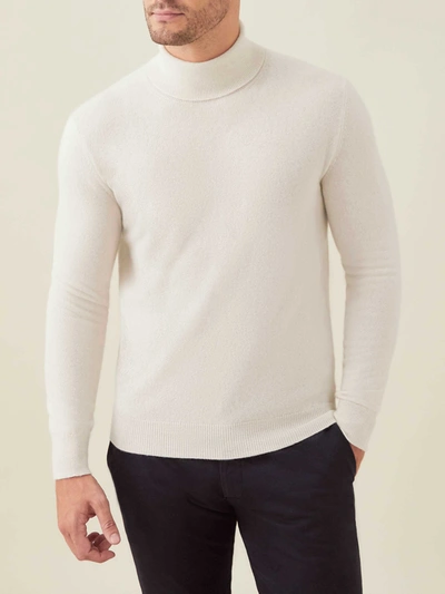 Luca Faloni Ivory Pure Cashmere Roll Neck In White