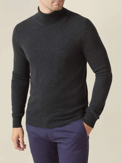 Luca Faloni Charcoal Grey Pure Cashmere Roll Neck In Dark Grey