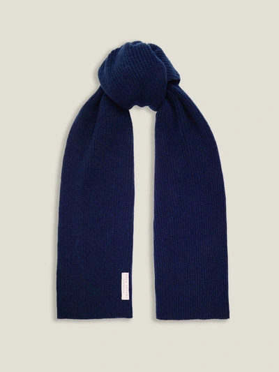 Luca Faloni Navy Blue Chunky Knit Cashmere Scarf In Dark Blue