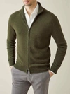 Luca Faloni Hunting Green Pure Cashmere Zip Cardigan In Green