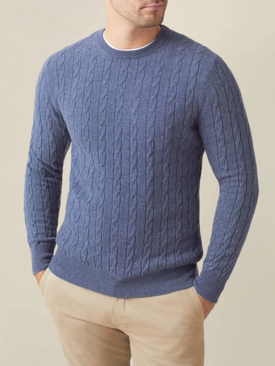 Luca Faloni Sialia Blue Pure Cashmere Cable Knit