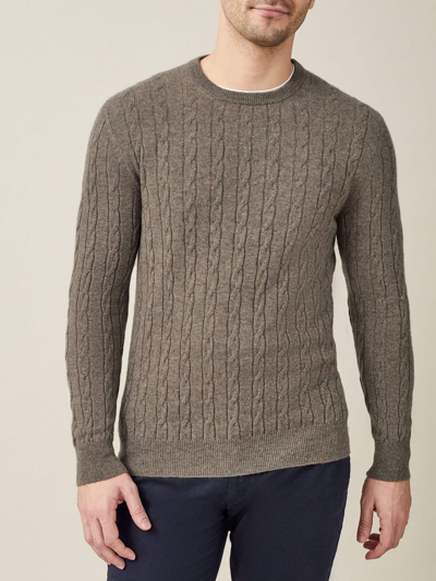 Luca Faloni Nocciola Brown Pure Cashmere Cable Knit In Light Brown