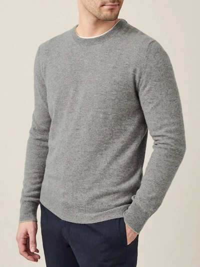 Luca Faloni Dolomiti Grey Melange Pure Cashmere Crew Neck