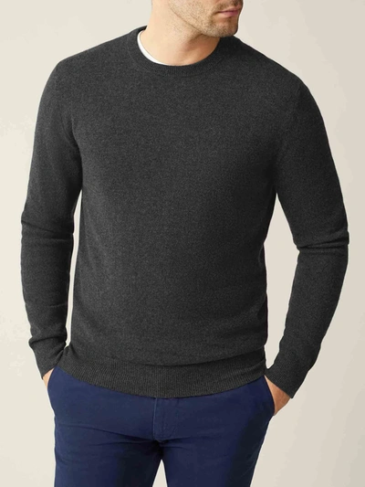 Luca Faloni Charcoal Grey Pure Cashmere Crew Neck In Dark Grey