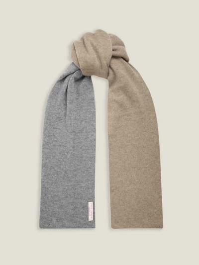 Luca Faloni Camel And Grey Double-faced Cashmere Scarf