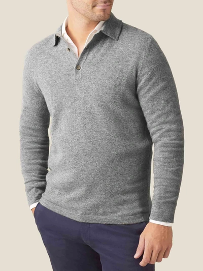 Luca Faloni Dolomiti Grey Pure Cashmere Polo Sweater