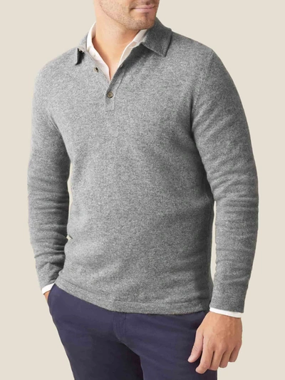 Luca Faloni Dolomiti Grey Pure Cashmere Polo Jumper