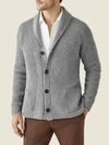 Luca Faloni Dolomiti Grey Chunky Knit Cashmere Cardigan In Grey