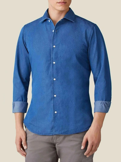 Luca Faloni Classic Blue Denim Shirt