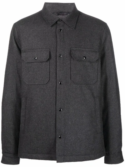 Woolrich Two-pocket Button-up Shirt Jacket In Grau