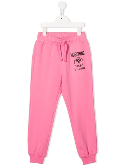 Moschino Logo-print Track Trousers In 粉色