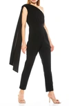 Alexia Admor Asymmetrical Ruffle Jumpsuit In Black