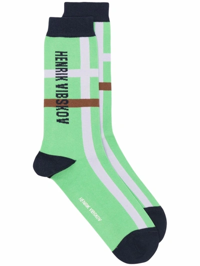 Henrik Vibskov Logo-print Socks In Green