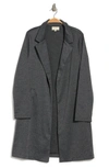 Melloday Soft Knit Topper Coat In Blk Wht Herringbone