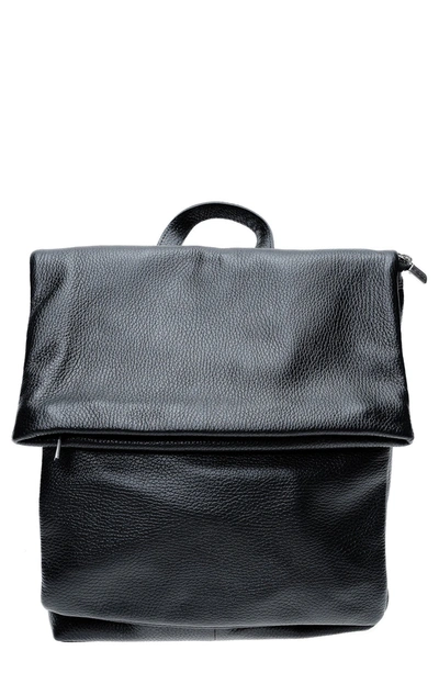 Isabella Rhea Top Handle Leather Backpack In Nero