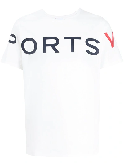 Ports V Logo-print Cotton T-shirt In Weiss
