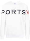 PORTS V LOGO-PRINT LONG-SLEEVED SWEATER