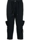 Ports V Cropped Drawstring Trousers In Blau