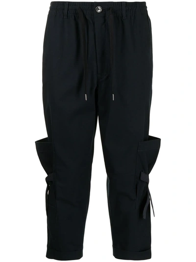 Ports V Cropped Drawstring Trousers In Blau