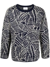 PORTS V ABSTRACT-PATTERN SWEATER
