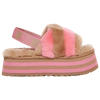 Ugg Disco Stripe Sheepskin Slide Slingback Sandals In Tan/pink