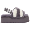 Ugg Disco Stripe Sheepskin Slingback Slide Sandals In Gray/white