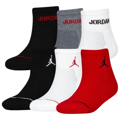 Jordan Kids' Boys  Jumpman 6 Pack Quarter Socks In Black/white/red