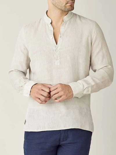 Luca Faloni Sand Forte Linen Shirt In Beige