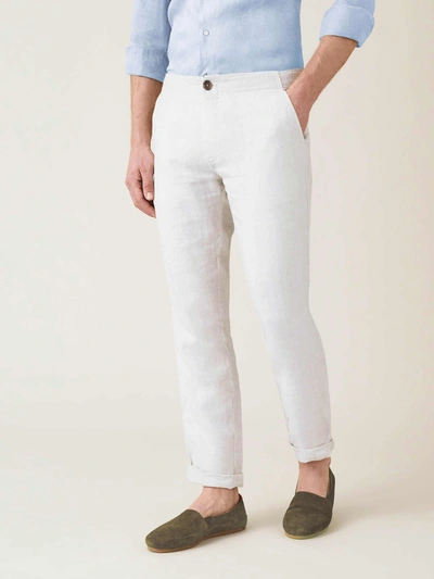 Luca Faloni White Lipari Linen Trousers