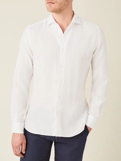 Luca Faloni White Portofino Linen Shirt