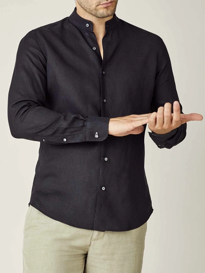 Luca Faloni Black Versilia Linen Shirt