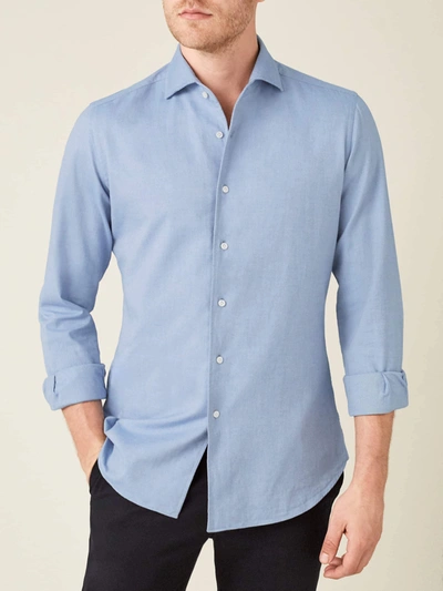 Luca Faloni Light Blue Brushed Cotton Shirt