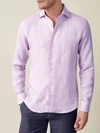 LUCA FALONI LILAC PORTOFINO LINEN SHIRT