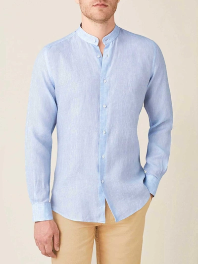 Luca Faloni Sky Blue Versilia Linen Shirt In Light Blue