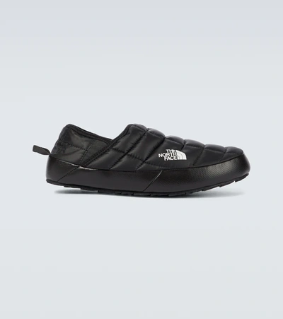 The North Face Thermoball Fleece-lined Quilted Recycled Ripstop Mules In Black