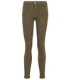 Frame Le Skinny De Jeanne Mid-rise Jeans In Green