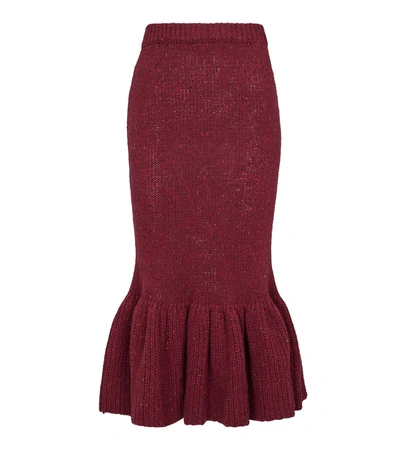 Marni Wool Knit Midi Skirt In Red