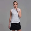 Zero Restriction Tae Sleeveless Polo In Silver/white