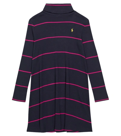 Polo Ralph Lauren Kids' Striped Sweater Dress In Pink