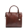 Brahmin Small Caroline Melbourne Embossed Leather Satchel In Pecan
