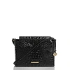 Brahmin Hillary Croc Embossed Leather Crossbody Bag In Black